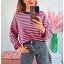 Sudadera Rayas Rosa